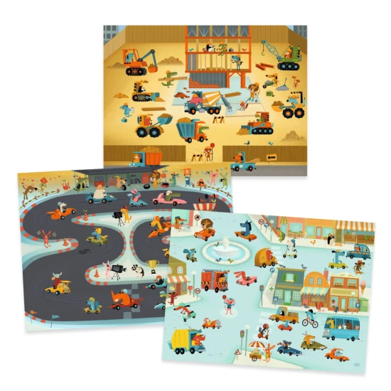 Gestalten mit Decals Asfalt Djeco - Kreativset für Kinder mit Fahrzeugmotiven