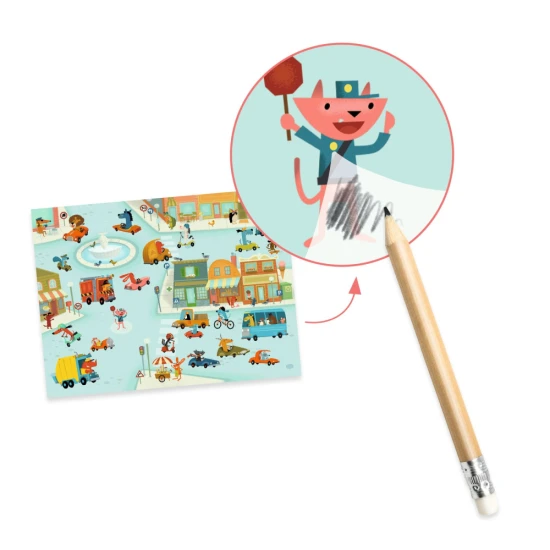 Gestalten mit Decals Asfalt Djeco - Kreativset für Kinder mit Fahrzeugmotiven