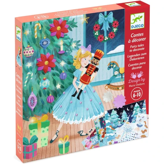 Nussknacker – Märchenhafte Geschichten zur Dekoration, Set mit Transferfolien, Papierblumen und selbstklebenden Steinen