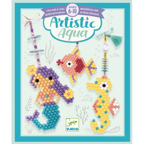 Djeco More Artistic Aqua Kreativset zum Basteln von 3 Unterwasser-Perlenanhängern