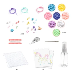 Kreatives Set künstlerischer Anhänger in Aquamarin und Regenbogen