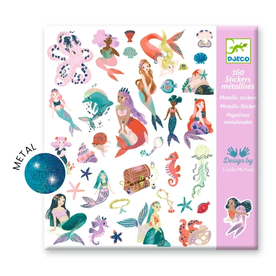 Glitzernde Meerjungfrauen-Aufkleber, 160 Stück