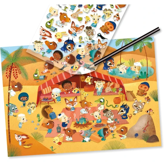 Kreatives Set mit einer großen Anzahl an Aufklebermotiven.