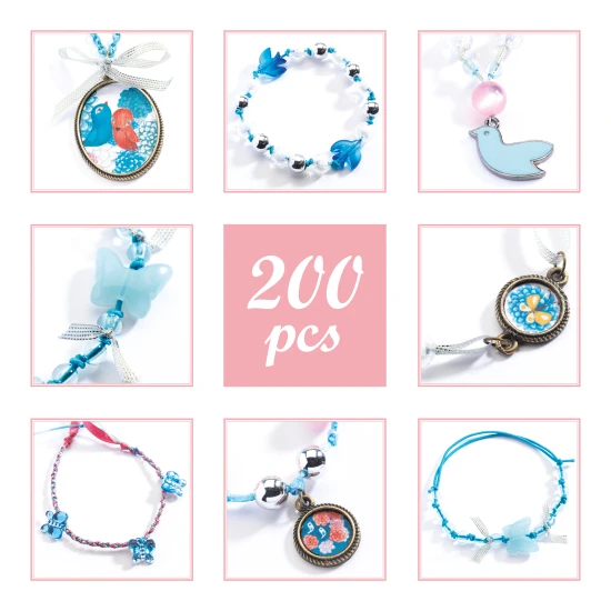 Auffädeln und Herstellen von Schmuckperlen und Vögeln