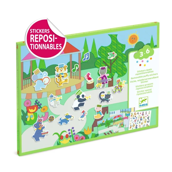 Abnehmbare Aufkleber, musikalische Begleitung