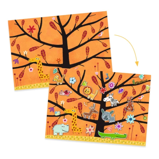 Bodenaufkleber für Kinder – Ablösbare Aufkleber mit Tieren und Hintergründen für kreative Szenen