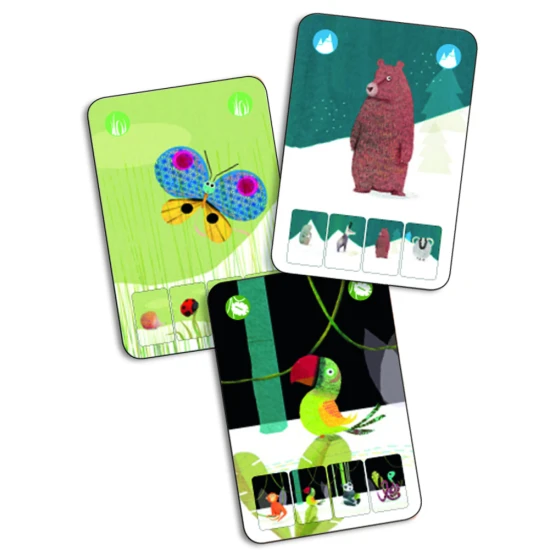 Wunderschön illustriertes Quartett mit Tierbildern.