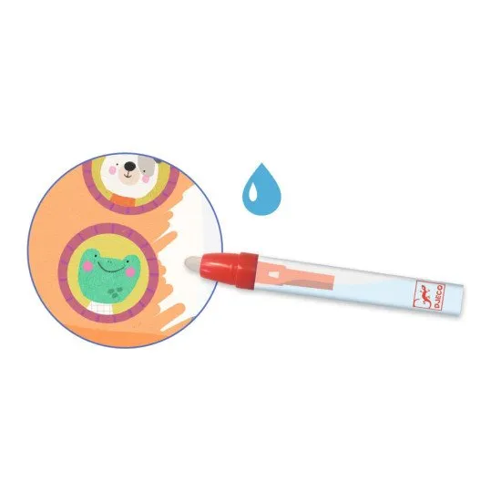 Wiederverwendbares kleines Kreativset mit 4 zauberhaften Aquarellbildern.