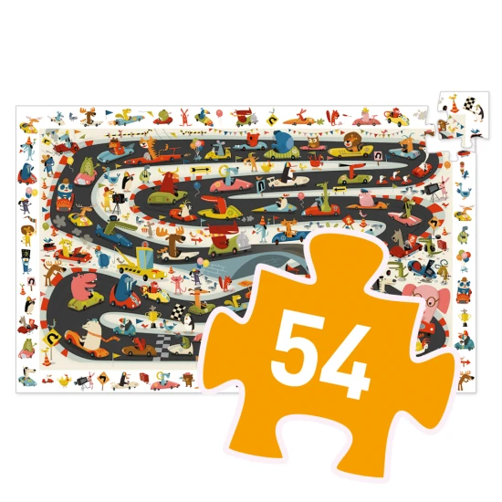 Discovery-Puzzle Autorennen, 54 Teile. Ideales Geschenk für kleine Autofans.