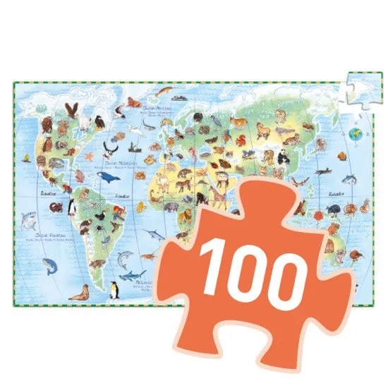 Entdeckerpuzzle Tiere der Welt 100 Teile
