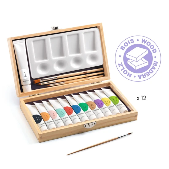 Künstlerkoffer Gouachefarben 12 Stk Djeco
