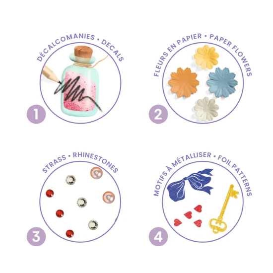 Ein kreatives Set zum Vervollständigen der Szenen aus dem Märchen „Alice im Wunderland“.
