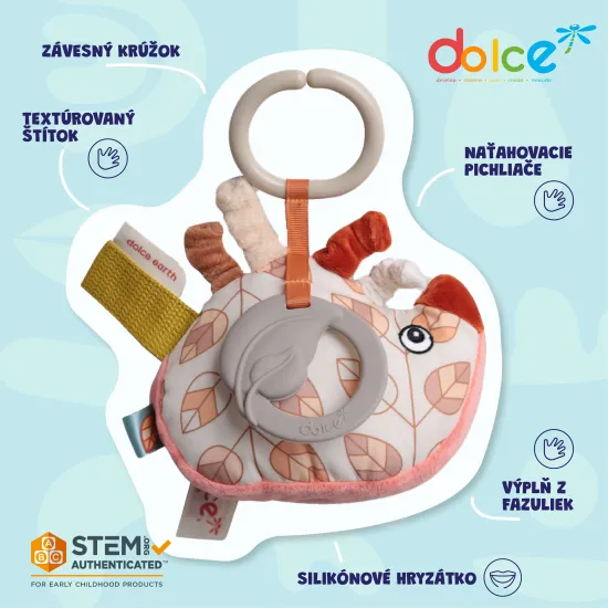 Hängendes sensorisches Spielzeug mit Igel-Beißring zur Entwicklung der Sinne Dolce