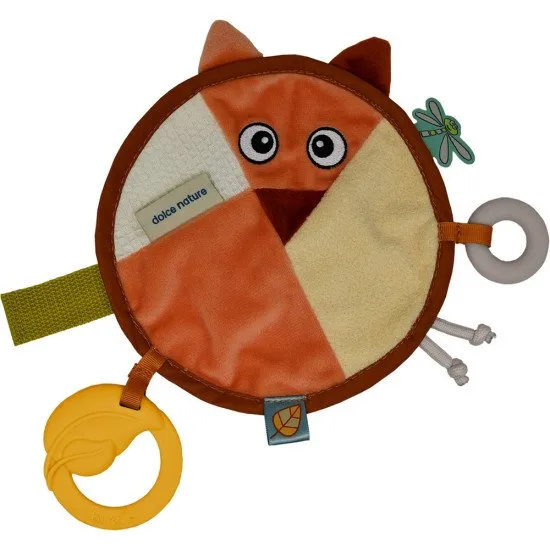 Sensorisches Spielzeug Fuchs und Schnulleranhänger mit Beißring zur Entwicklung von Dolces Sinnen