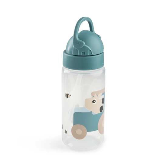 Done by Deer Trinkflasche mit Strohhalm Tiny farm blau 350 ml