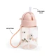 Done by Deer Trinkflasche mit Strohhalm Tiny farm rosa 280 ml