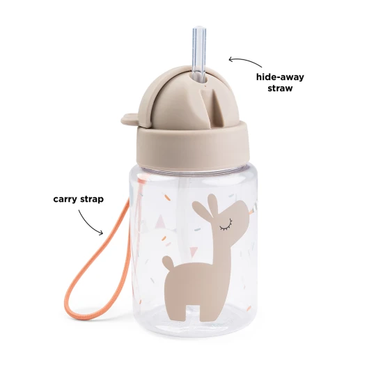Done by Deer Trinkflasche mit Strohhalm Celebration sand 280 ml
