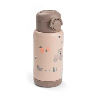 Isolierflasche mit Strohhalm Tiny farm rosa 340 ml