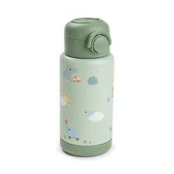 Isolierflasche mit Strohhalm Playground grün 340 ml
