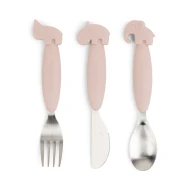 Easy-grip Besteckset Deer friends rosa