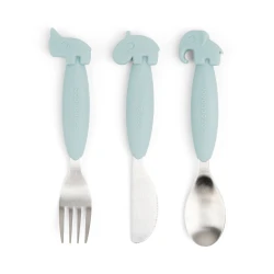 Easy-grip Besteckset Deer friends blau