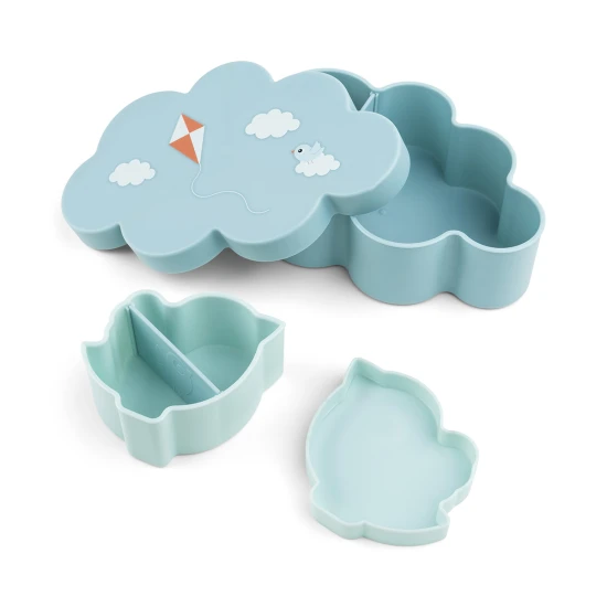 Done by Deer Snack-Set mit Trinkflasche Playground blau