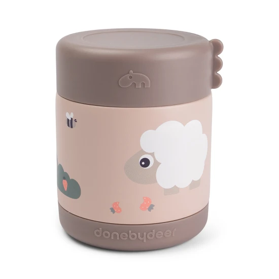 Done by Deer Speisethermobehälter Tiny farm rosa 300 ml