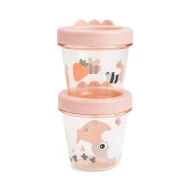Aufbewahrungsdosen für Babynahrung Tiny farm rosa – 2 Stk.