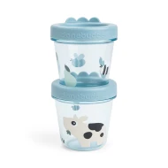 Aufbewahrungsdosen für Babynahrung Tiny farm blau – 2 Stk.