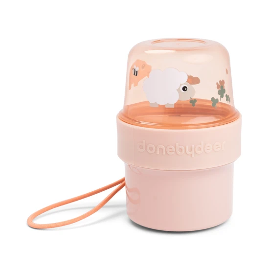 Done by Deer Kleine To-go-Snackbox 2-way Tiny farm rosa
