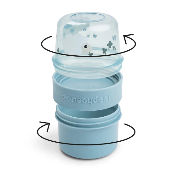 Done by Deer Kleine To-go-Snackbox 2-way Tiny farm blau