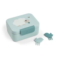 Kleine Snackbox mit Spießen Tiny farm blau