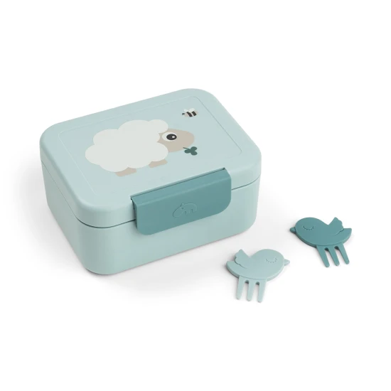 Done by Deer Kleine Snackbox mit Spießen Tiny farm blau