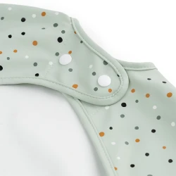 Ärmellätzchen mit Tasche Happy dots grün