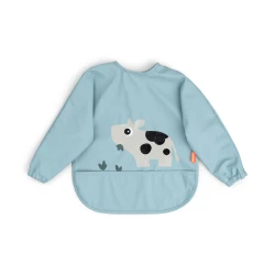 Ärmellätzchen mit Tasche Tiny farm blau