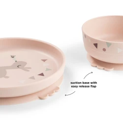 Foodie Essset mit Saugnapf Celebration rosa