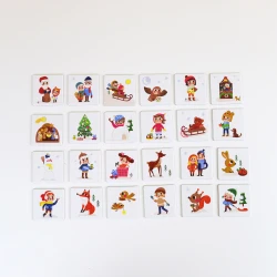 Weihnachts-Memoryspiel mit 24 Paaren - Festliches Pexeso für Kinder