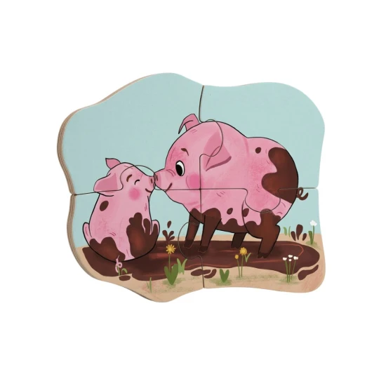 Mein erstes Puzzle Bauernhof 6-in-1 mit Bauernhoftieren und Tierbabys