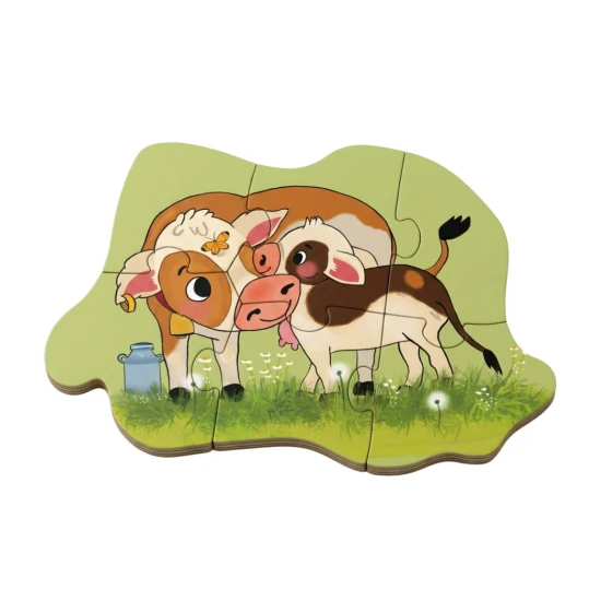 Mein erstes Puzzle Bauernhof 6-in-1 mit Bauernhoftieren und Tierbabys