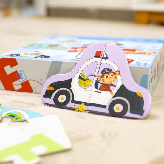 Erstes Puzzle „Transport 6-in-1“ – Kinderpuzzles mit Tieren und Fahrzeugen