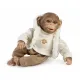 Niedliches Äffchen-Baby mit weichem Stoffkörper im beige-braunen Set, handgefertigt in Spanien, 32 cm.