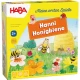 Kinder-Kooperationsspiel Bee Hanka mit einer Holzbiene und bunten Blumen.