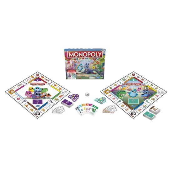 Kinderbrettspiel Mein erstes Monopoly SK mit doppelseitigem Spielbrett und farbigen Chips