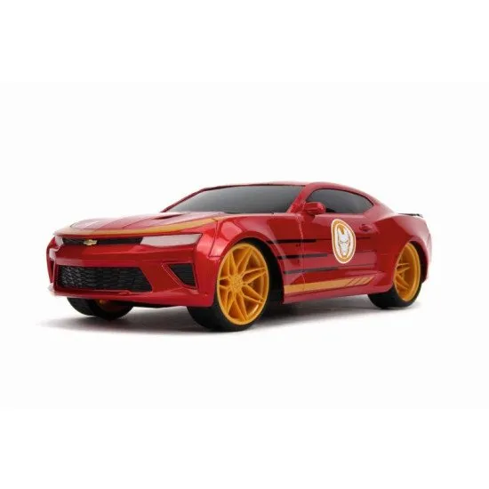 Marvel Iron Man 2016 Chevy Camaro, rotes ferngesteuertes RC-Auto, Maßstab 1:16