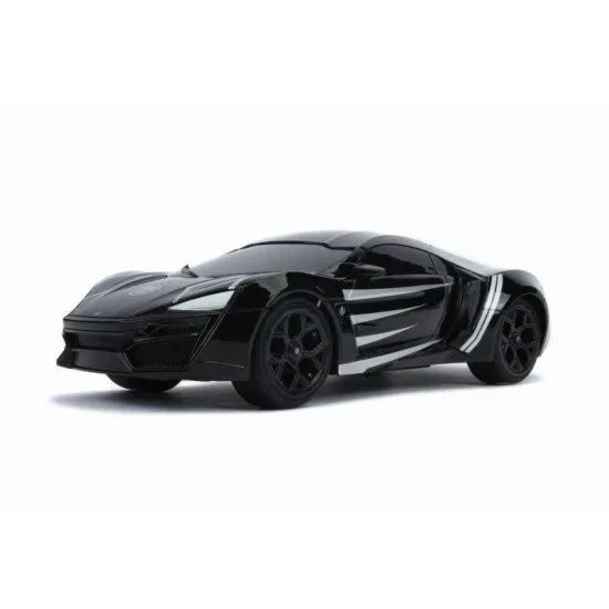 RC-Auto Marvel Black Panther Lykan HyperSport in schwarzer Farbe, für Fernbedienung, Maßstab 1:16