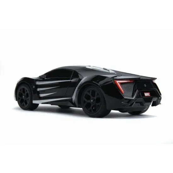 RC-Auto Marvel Black Panther Lykan HyperSport in schwarzer Farbe, für Fernbedienung, Maßstab 1:16