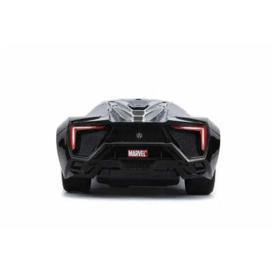 RC-Auto Marvel Black Panther Lykan HyperSport in schwarzer Farbe, für Fernbedienung, Maßstab 1:16