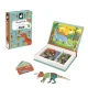 Magnetbuch mit einem Dinosaurier und bunten Magneten für Kinder.