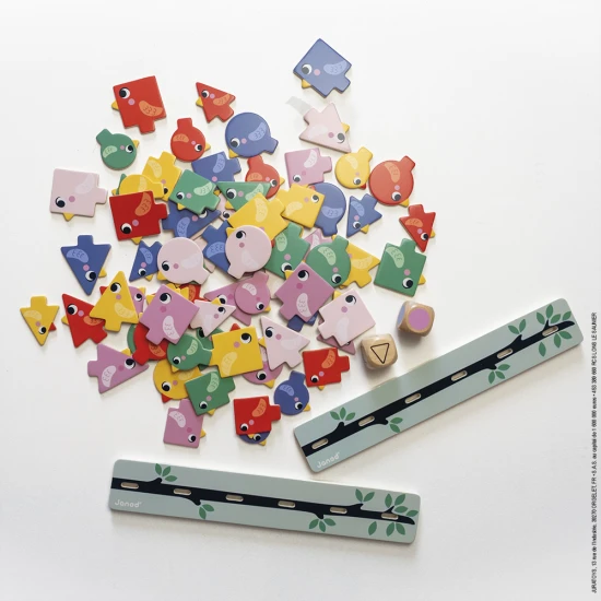 Game Birds Didaktik - pädagogisches Holzspiel zum Sortieren von Farben, Formen und Größen für Kinder