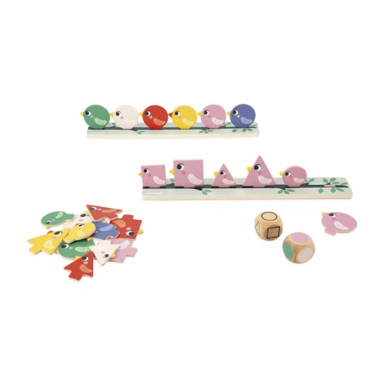 Game Birds Didaktik - pädagogisches Holzspiel zum Sortieren von Farben, Formen und Größen für Kinder